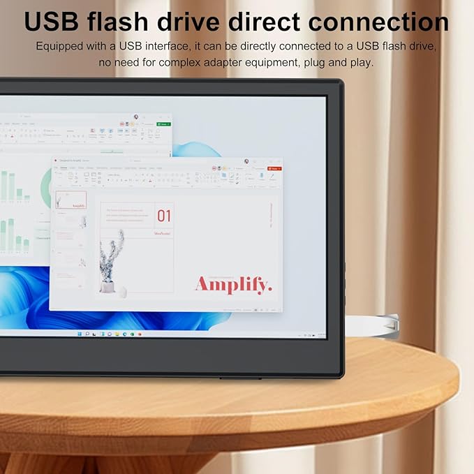 Portable MonitorPortable Monitor with Stand 11.6 HDMI USB-C IPS External Monitor Small Built-in Dual Speakers Gaming for Laptop PC Black
