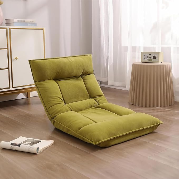 NaKeah Floor Chairs for Adults - Floor Gaming Chair with Back Support 5 Adjustable Position Floor Seating Lounge for Reading MeditationC