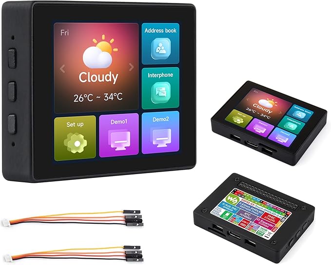 ESP32-S3 2.41inch AMOLED Capacitive Touch Display Development Board 600x450 Resolution 16.7M Colors 32-bit LX7 Dual-Core Processor Support Wi-Fi and Bluetooth 5 Rich Interfaces (with Case)