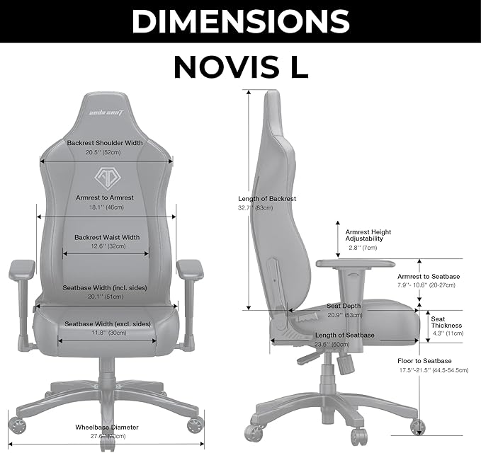 Anda Seat Novis Gaming Chair for Adults - Large Reclining Video Game Chairs Linen Fabric Ergonomic Office Chair Heavy Duty Back Lumbar Support - Gray Fabric Computer Chairs for Home &amp Work