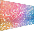 Glitter Large Gaming Mouse Pad 35.5 X 16 Inch Extended Desk Mat for Keyboard and Mouse Waterproof Computer Mousepad with Stitched Edges &amp Non-Slip Base
