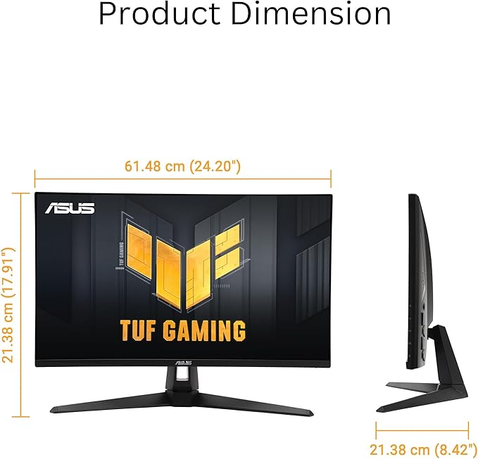 ASUS TUF Gaming 27” 4K HDR Monitor (VG27UQ1A) – 160Hz 1ms Extreme Low Motion Blur Sync NVIDIA G-SYNC Compatible AMD FreeSync Premium 95% DCI-P3 DisplayWidget 3 yr Warranty