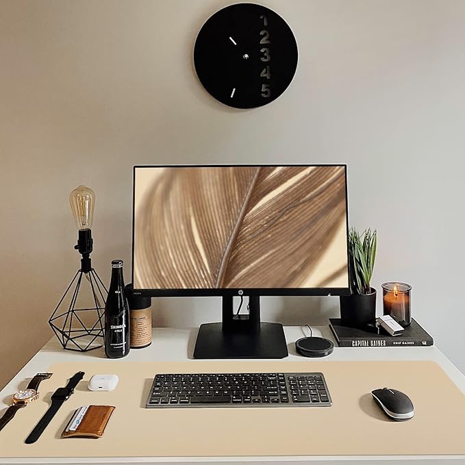 Bloss Leather Desk Pad Mouse Pad Non-Slip Desk Protector Mat/Big Mouse Pads Mouse Pad with Wrist Rest
