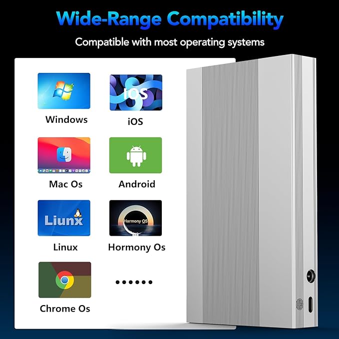 7.68TB U.2 Portable External Solid State DriveUSB 3.2x1 Up to 1070MB/sReliable Storage Compatible with Windows MacTablet Labtop