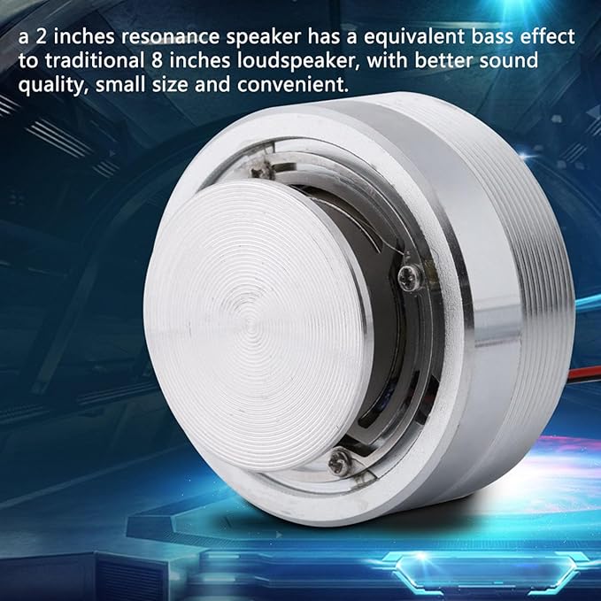 FLEXMAN Vibration Speaker 50mm Round Steel Electrodynamic Full Spectrum Band Resonance Speaker for Computer Laptop MP3 MP4 CD Mobile Phone (8Ω 20W)