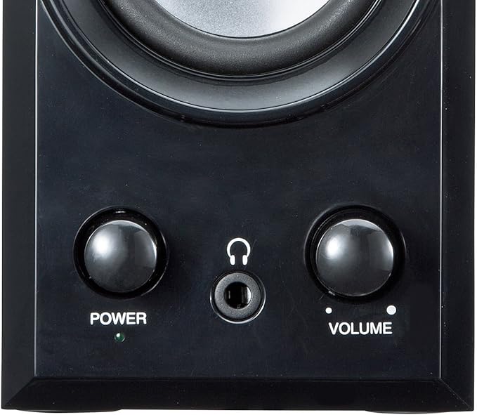 Sanwa Supply MM-SPU7BK USB Speaker Wooden Cabinet with Passive Radiator Black