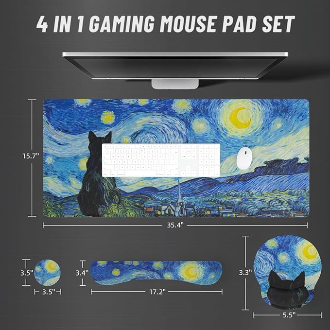 Ovenbird Mouse Pad Set 4-in-1 The Starry Cat