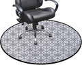 White Black Gaming Chair Mat for Hardwood Floor Anti-Slip Floor Protector Game Controller Rubber Gaming Computer Chair Mat Ancient Oriental Damask Pattern Floral Diameter 35.4 in