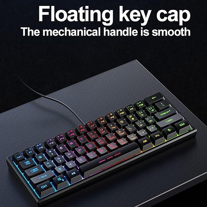 USB Gaming Keyboard Mechanical Keyboard Adjustable Angle Backlit Design for Gaming for Home Office for Work