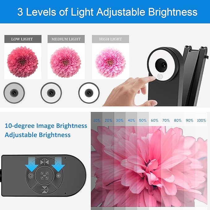 4K USB Document Camera for Teacher 8MP Webcam &amp Visualiser for A3 Size with Dual Microphones 3-Level LED Light Image Invert Foldable for Live Demo Work with Windows macOS and Chrome OS
