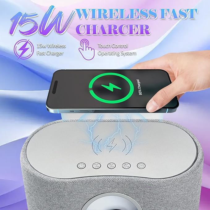 Ferrofluid Speaker Ferroflud Music Audio Visual Bluetooth Speaker Dynamic Ferrofluid 30W Powered Magnetic Fluid Speaker with 15W Wireless Charging/3-Mode/Led Light for PC/Desk Toy/Home/Office/Study