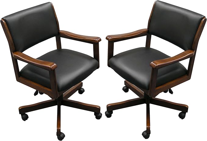 Signature Game Table Rocker-Swivel Chairs (Sold in Pairs) (Chestnut)