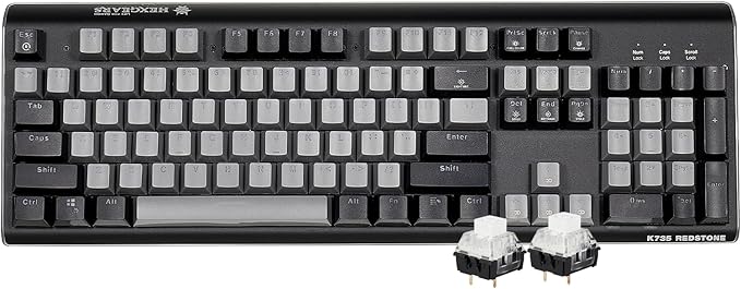 Hexgears GK735 Wired Full Size Mechanical Keyboard Aluminum Housing Built for Gamers w/Kailh Box White Switch White Backlit + Surrounded by RGB Light Strip 104 Keys Gaming Keyboard for PC/Mac