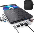 External CD/DVD Drive for Laptop DVD Player for Laptop with Carrying Case 8 in 1 USB 3.0 Ultra-Slim Portable CD Burner External Optical Compatible with Desktop MacWindows 11/10/8/7