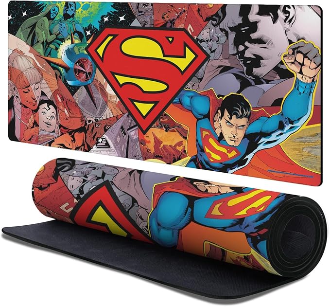 Head Case Designs Officially Licensed Superman DC Comics Oversized Logos and Comic Book 37.4 x 15.75 x 0.16 inches (900 x 400 mm) - XL Gaming Office Desk PC Keyboard Mouse Mat Pad