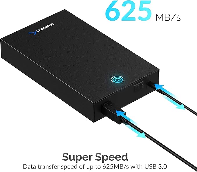 SABRENT USB 3.0 Enclosure for 2.5” &amp 3.5” SATA HDD/SSD – Tool-Free UASP LED Indicator Plug &amp Play Power Adapter &amp Cable Included – External Hard Drive Case for Windows/macOS/Linux (EC-