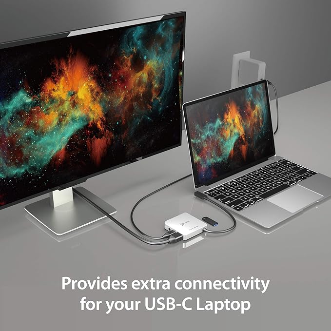 j5create iPad Pro USB C Hub- 6-in-1 Travel Dock for iPad Pro 12.9”/11” with 4K@60Hz HDMI USB C PD Charging 100W &amp Data USB A 3.1 SD and microSD Card Reader 3.5mm Headphone Jack (JCD612)