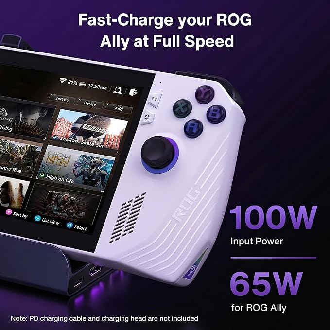 iVANKY 4K@144Hz/ 4K@120Hz HDMI 2.1 ROG Ally Dock 8-in-1 Aluminum Docking Station for Steam Deck OLED &amp ROG Ally X 100W PD Charge 1Gbps Ethernet 3 USB 3.0 Pro Gaming Stand Hub Midnight Blue