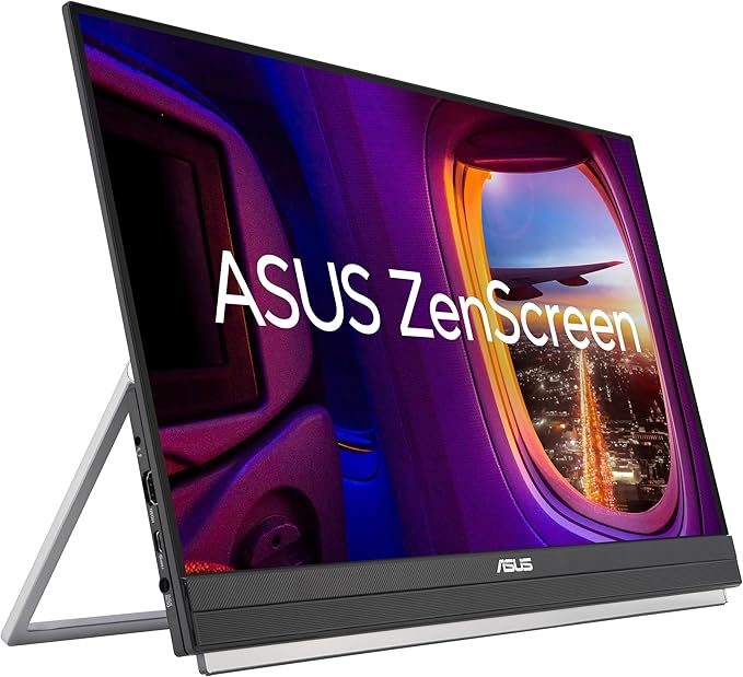 ASUS ZenScreen 22” (21.5 viewable) 1080P Portable Monitor (MB229CF) – Full HD IPS 100Hz USB-C PD 60W Speakers Carrying Handle Kickstand C-clamp Arm Partition Hook Subwoofer 3 yr Warranty