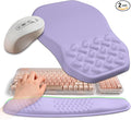 2-in-1 Ergonomic Set Wave Keyboard Wrist Rest and Massage Slope Mouse Pad Wrist Support Rebound Memory Foam for Relieve Carpal Tunnel Syndrome and Wrist Pain (Lavender Purple)