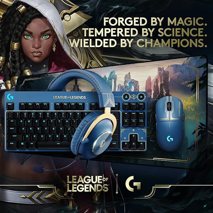 Logitech G PRO X Gaming Headset - Blue VO!CE Detachable Microphone Comfortable Memory Foam Ear Pads DTS Headphone 7.1 and 50 mm PRO G Drivers Official League of Legends Edition