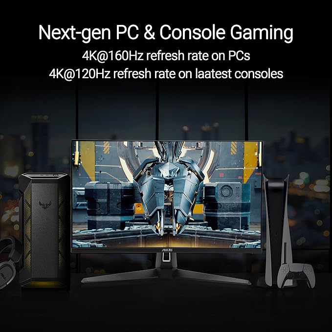 ASUS TUF Gaming 27” 4K HDR Monitor (VG27UQ1A) – 160Hz 1ms Extreme Low Motion Blur Sync NVIDIA G-SYNC Compatible AMD FreeSync Premium 95% DCI-P3 DisplayWidget 3 yr Warranty