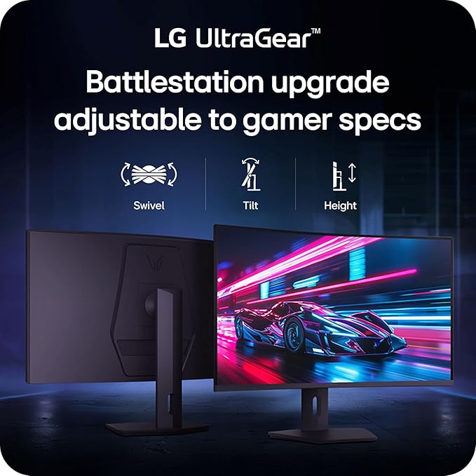 LG 32G600A-B 32-inch Ultragear QHD (2560 x 1440) Curved Gaming Monitor 180Hz 1ms AMD FreeSync HDMI DisplayPort Tilt/Height/Swivel Adjustable Stand Black