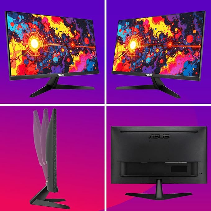 ASUS 24 FHD IPS Gaming Monitor 1080P Display 120Hz 1ms FreeSync Built-in Speakers Eye Care Plus Technology VESA Mountable TUV Certified Low Blue Light HDMI VGA