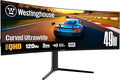 Westinghouse 49 Inch Curved Ultrawide QHD Gaming Monitor AMD FreeSync Premium Low Motion Blur R1800 Curve 5120x1440 for PC Games with Built in Speakers 2X DisplayPort 2X HDMI USB C