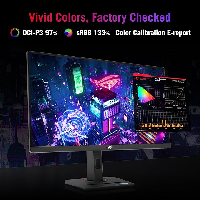 ASUS ROG Strix 27” QHD (2560x1440) HDR400 USB-C Gaming Monitor (XG27ACS) 180Hz1ms Fast IPS 133% sRGB Extreme Low Motion Blur Sync G-Sync Compatible DisplayWidget Tripod Socket 3 Year Warranty