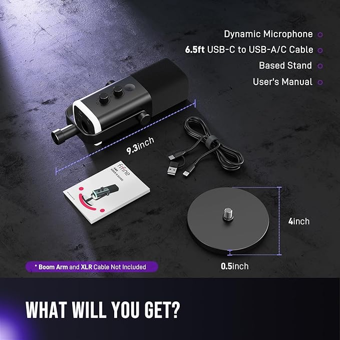 FIFINE USB/XLR Dynamic Microphone for Podcast Recording PC Computer Gaming Streaming Mic with RGB Light Mute Button Headphones Jack Desktop Stand Vocal Mic for Singing YouTube-AmpliGame AM8