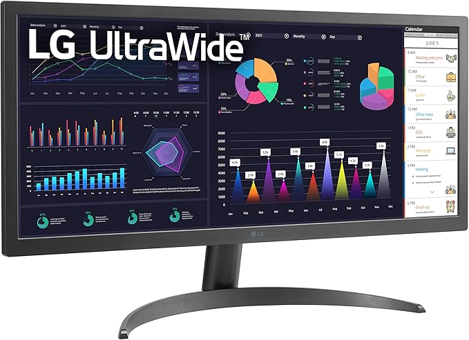LG UltraWide FHD 26-Inch Computer Monitor 26WQ500-B IPS with HDR 10 Compatibility and AMD FreeSync Black