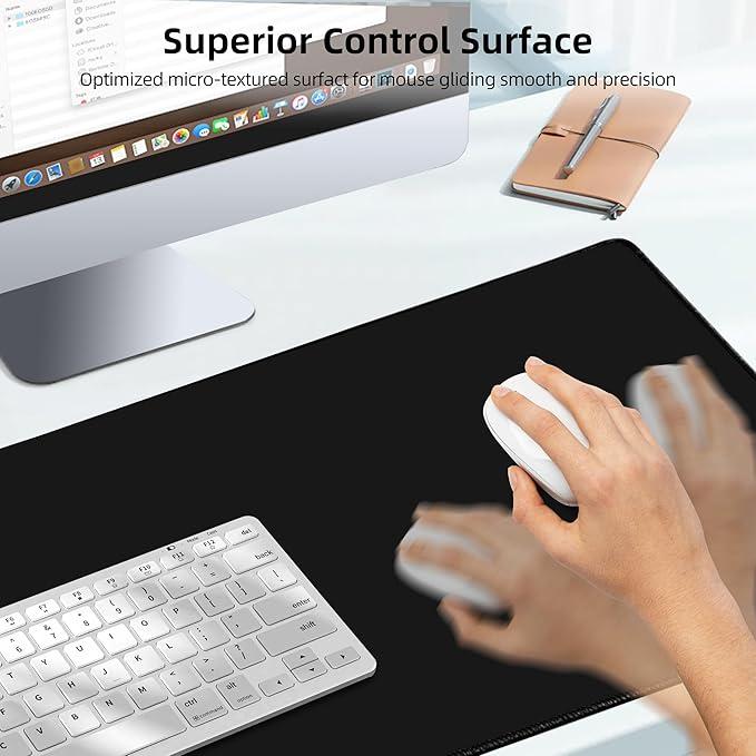 Mouse Pad with Wireless Charging Gaming Mouse Pad with Ultra-Smooth Surface Large XXL Desk Mat Non-Slip Mouse Mat Waterproof Computer Keyboard Pad for Gaming Desk Office PC 900x400x4MM Black