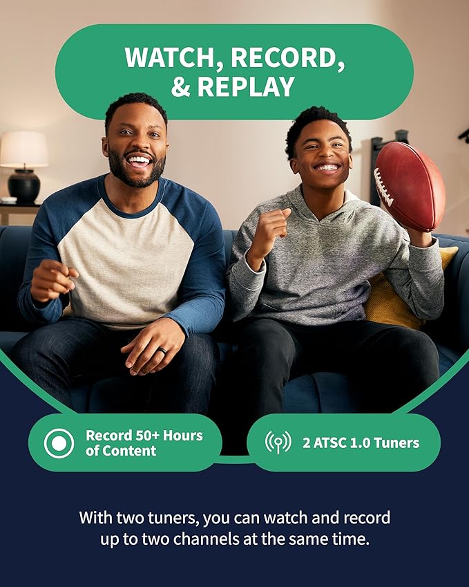 Tablo 4th Gen 2-Tuner Over-The-Air (OTA) DVR - Watch Pause &amp Record Live TV News Sports &amp Movies in Your Home Over Wi-Fi - Pairs w/Any TV Antenna - 50+ Hrs Recording - No Subscriptions (Ren