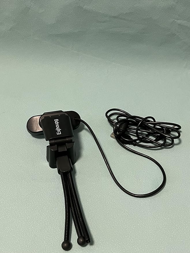 Exjhoupg Webcams with Tripod Stand Widescreen USB Computer Camera Streaming Mic Web cam for Online Calling/Conferencing