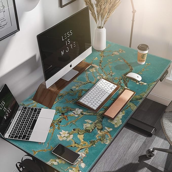 LL-COEUR XXL Landscape Gaming Mouse Pad Computer Keyboard Mat Office Desk Pad (Apricot 47.2 x 23.6 x 0.12)