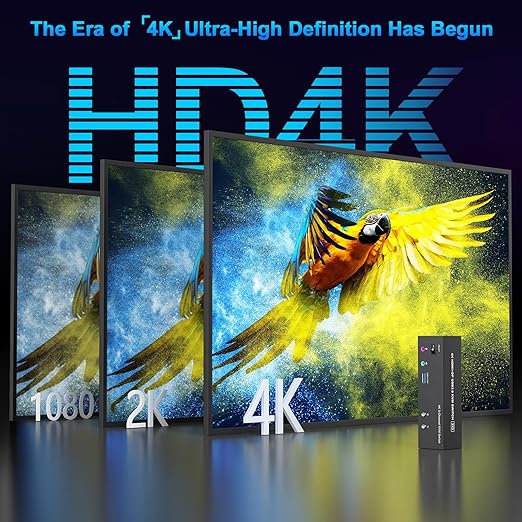4K KVM Switch 3 Monitors 2 Computers Triple Monitor Displayport 2HDMI USB 3.0 KVM Switches 4K@60HzSupport Extended/Mirror Mode Share 3 USB 3.0 Ports with EDID Adaptive 2*USB Cables and Controller
