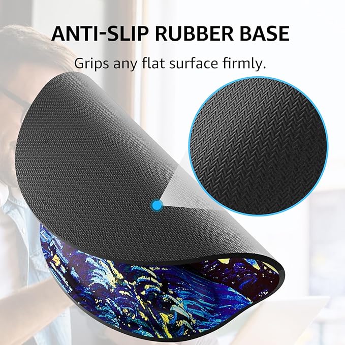 KTRIO Ergonomic Keyboard Wrist Rest Memory Foam Mouse Pad with Wrist Rest for Computer Keyboard Mouse Pad Set for Easy Typing &amp Pain Relief for Office &amp Home Starry Night