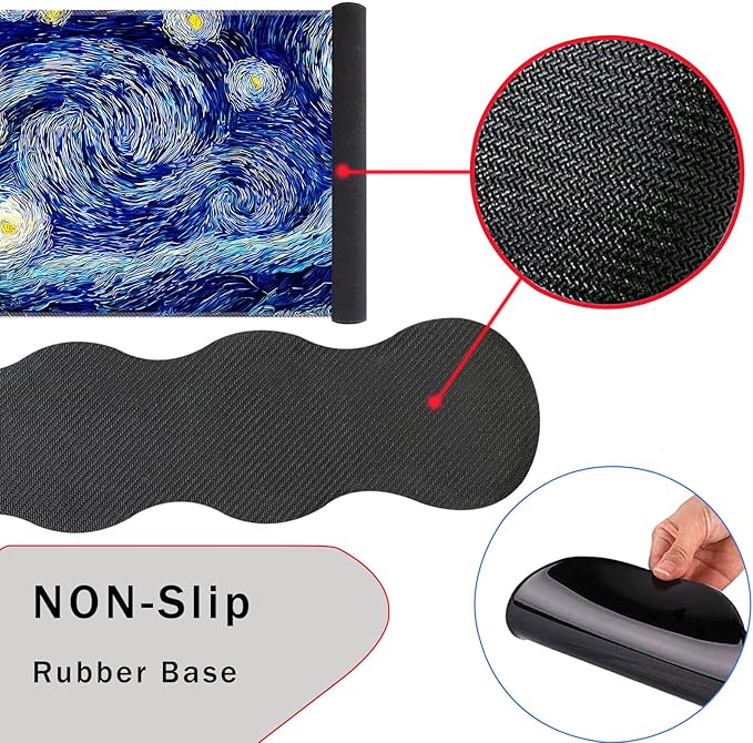 Mouse PadLarge Pink Desk Mat 4in1 XXL Mousepad + Keyboard Wrist Rest+Mouse Wrist Rest+Coaster Set with Ergonomic Desk Pad for Home Office Table Computer-Abstract Night Sky