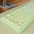 V102 Wired Keyboard 98 Keys Creamy Gaming Keyboard with Display Screen Media Knob RGB Silent Wired Cute Computer Keyboard for Laptop PC Gamer - Green
