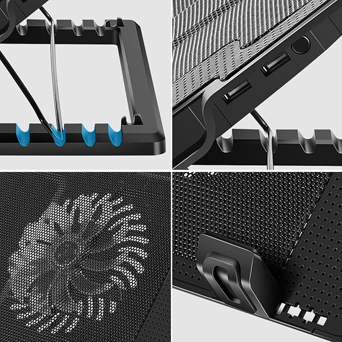 Laptop Cooling Pad Gaming Laptop Coolers Laptop Cooling Stand Adjustable 2 Port USB for 11inch-18inch Laptops Notebook