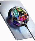 iPad CoolerMagnetic Tablet Cooler for ipad/Surface pro/Samsung Tab/Steam DeckIpad Cooling Fan with Temperature Monitor LED Gaming Light for Mobile GamingTiktok Live Streaming Black