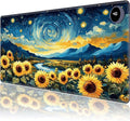 Heated Mouse PadWarm Desk Pad with 3 Levels Heating &amp 3 Hours Auto Shut-Off PU Leather Heated Desk Pad Warmer Pad for Home Office - 31.5 x 13 inchStarry Sky Sunflower