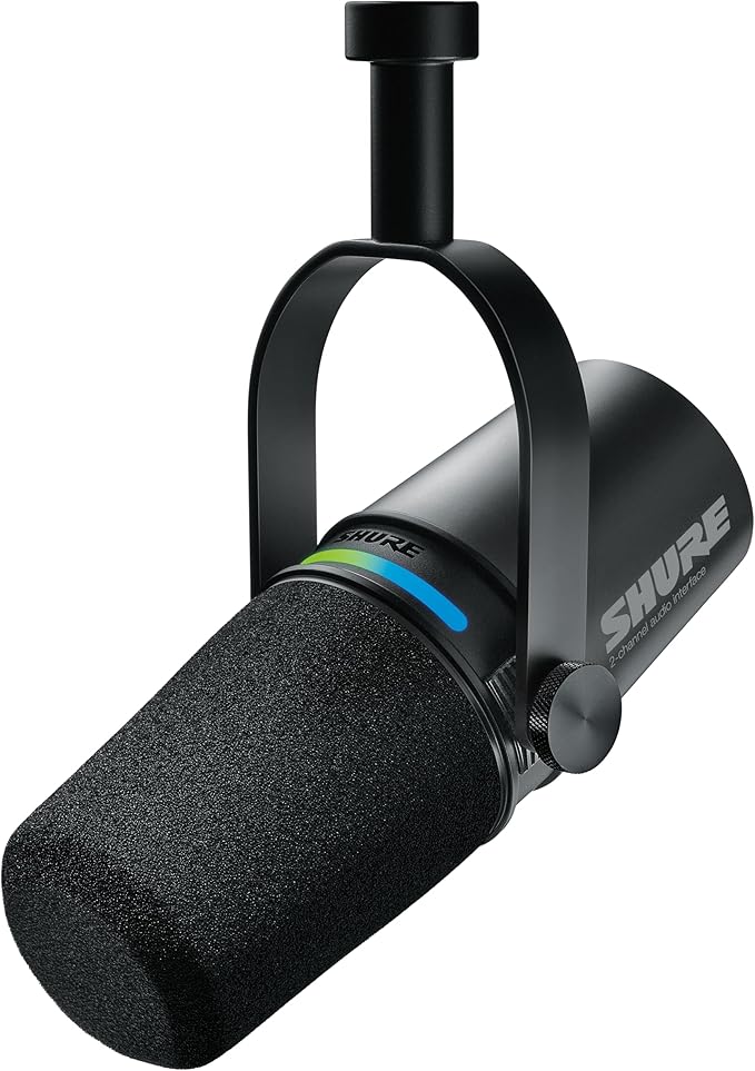 Shure MV7i Smart Microphone – USB-C &amp XLR Mic for Podcasting Music &amp Streaming with Built-in Audio Interface Auto Level Mode Advanced DSP All-Metal Design Black