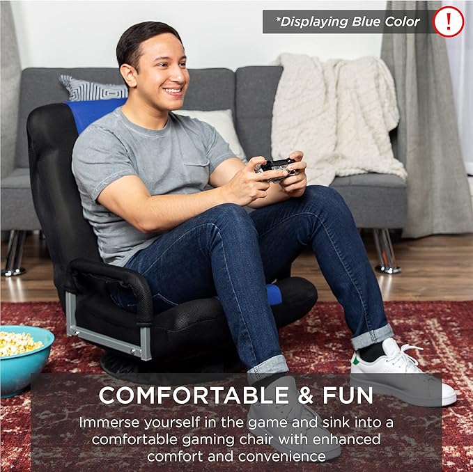 Best Choice Products Swivel Gaming Chair 360 Degree Multipurpose Floor Chair Rocker for TV Reading Playing Video Games w/Lumbar Support Armrest Handles Adjustable Foldable Backrest - Pink/White