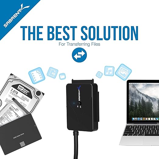 10 Port USB 3.0 Hub Includes 3 Smart Charging Ports with Individual Power Switches and LEDs and 60W 12V/5A Power Adapter+USB 3.0 to SSD/SATA/IDE 2.5/3.5/5.25-INCH Hard Drive