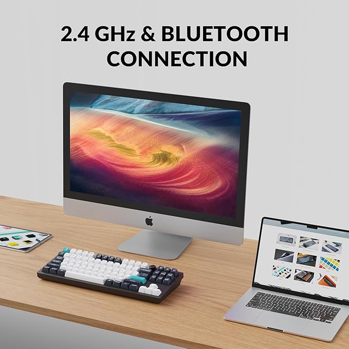 Keychron Q3 Max Wireless Custom Mechanical Keyboard Full Aluminum 2.4 GHz Bluetooth QMK TKL Layout RGB with Hot-swappable Gateron Banana Switch Compatible with Mac Windows Linux
