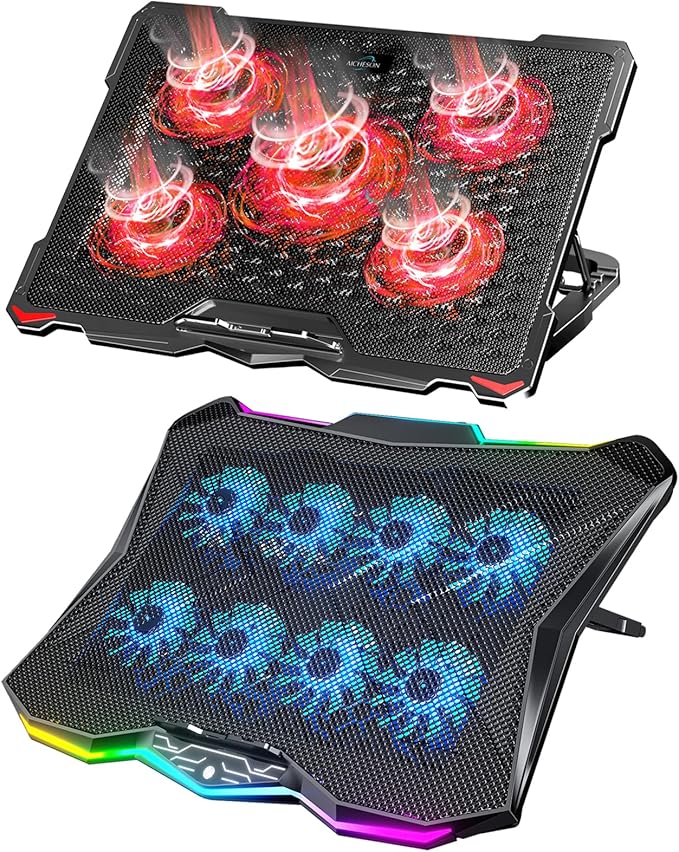 AICHESON AA3 Gaming Laptop 8 Cooling Fans and S035 Red Laptop Cooler Set