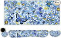 ToLuLu Desk Mat Gaming Mouse Pad Wrist Support 4 in1 Set XXL Large Mouse Pad + Keyboard Wrist Rest + Memory Foam Cushion Mouse Wrist Rest for Pain Relieve + Coaster Computer Butterfly Loves Flower