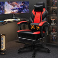 Shintenchi Gaming Chair with Footrest Massage Lumbar Support Height Adjustment and 360° Swivel Seat. Ergonomic Design for Gaming